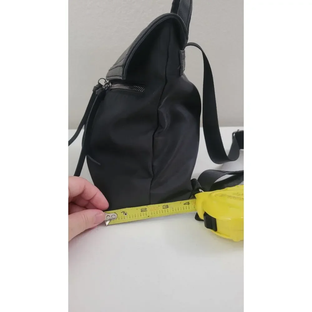 Botkier New York Black Nylon Leather Backpack Silver Hardware Women’s Bag